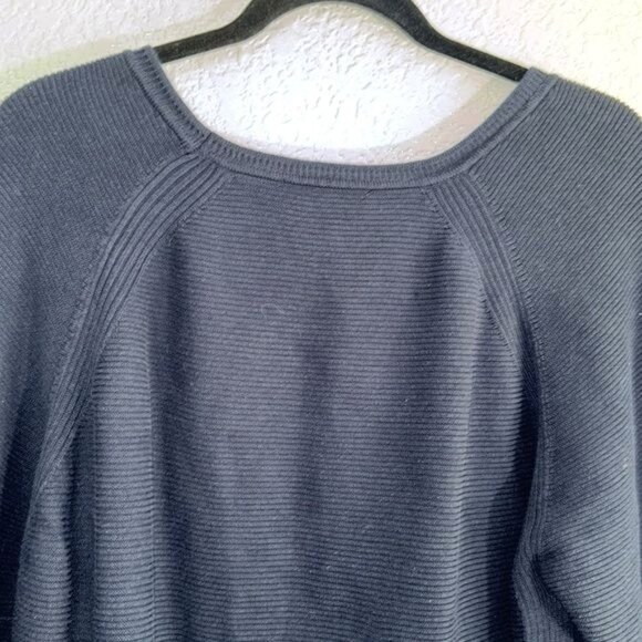 Navy Blue 3/4 Sleeve Ribbed Knit Top By CJ Banks 2X Cotton & Rayon Blend - Picture 8 of 10